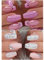 Ceboic 2 Packs (48 Pcs) Künstliche Nägel Zum Aufkleben Mittellang, Sarg French Press on Nails Full Cover Kunstnägel Nägel, Rosa Weiß Glitzer Acryl Nagelspitze Glossy Lila Falsche Nägel für Frauen