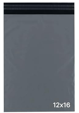 delka Mailing Bags, Durable Grey Poly Mailer Bags, Tear-Resistant Shipping Envelopes for Clothing, Documents, Strong Self-Seal Adhesive, Waterproof & Lightweight (12x16, 50PK)