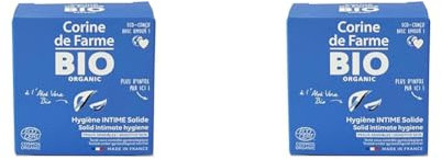 Corine de Farme - Savon Solide Hygiène Intime à l'Aloé Vera - Certifié BIO Ecocert - Sans Parfum, Testé sous Contrôle Gynécologique - Fabriqué en France - 60 gr (Lot de 2)