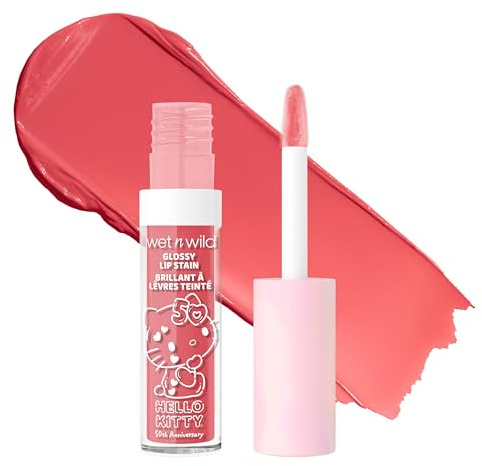 wet n wild Hello Kitty Glossy Lip Stain, Warm Apple Pie Lightly Scented, Nourishing New Glossy Finish Formula, Cruelty-Free & Vegan - So Sweet