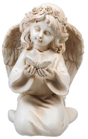 Milisten Engel-Garten-skulptur Aus Retro-Engel-Modell Kleine Engel-Figur Vintage-Engel-Ornament Für Dekoration Gartenengel-Statue