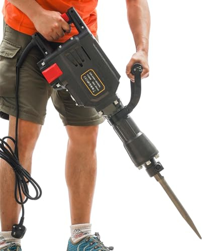 Electric Jack Hammer Portable 1700W Electric Garden Tree Excavator Handheld Trencher Machine Engine Hole Digger Powered Planting Shovel Rock Drilling Machine for Garden and Farm with 220-240V