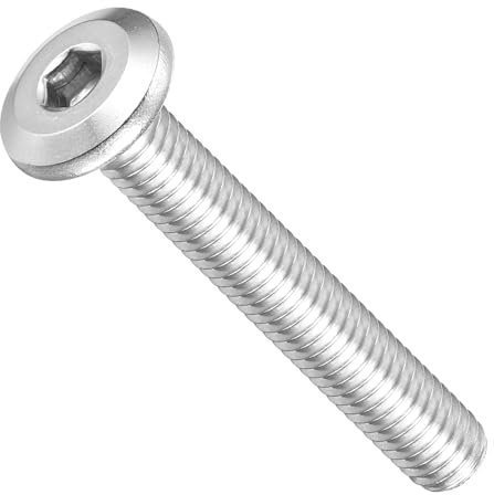 METALLIXITY Flat Head Hex Socket Cap Screws Bolts(M6-1x40) 10Pcs, 304 Stainless Steel Hex Socket Furniture Bolts Screws - for Furniture Woodworking Project, Silver Tone