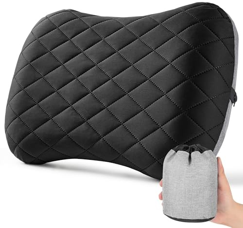 Cuscino gonfiabile, da viaggio e campeggio, ultraleggero e compatto, con borsa pratiche per il trasporto
