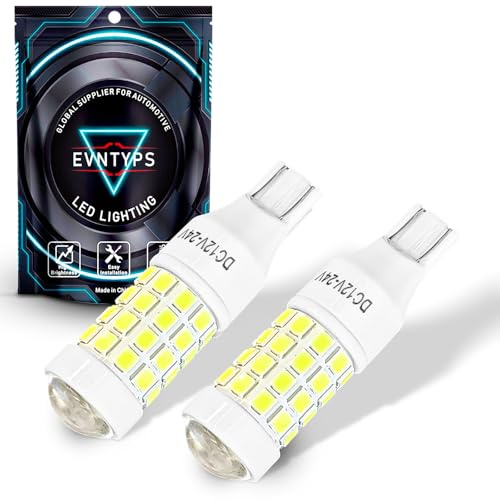 evntyps 921 LED Bulb for Reverse Lights,906 922 W16W 912 LED Bulb with Projector Replacement for Back Up Lights,46smd 500% Brighter,6000K White Nano-Ceramic Cooling T15 Reverse Bulbs (2pcs)
