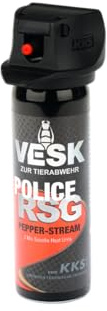 VESK Pfefferspray 63ml in versch. Sprüharten (z.B Gel, Schaum) - hochdosiert und extrem wirksam - legal mitführbar (Weitstrahl/Jet)