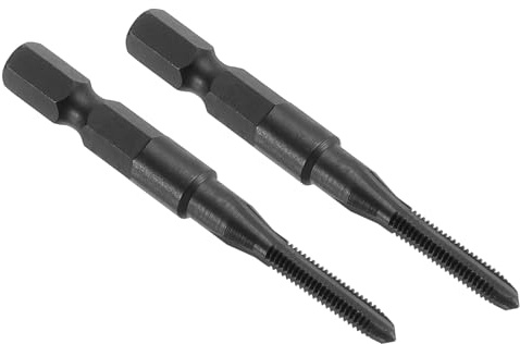 QUARKZMAN 2 Piezas de Macho de Roscar de Flauta Recta, M4 x 0.7 Roscado Métrico 1/4 Vástago Hexagonal Herramienta de Roscado Machos de Roscado Para Máquinas de Fresado (HSS 6542)