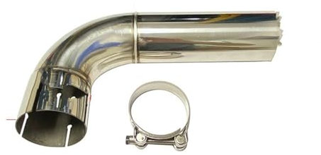 Auspuff Endrohr Das Autozubehör: Das Um 90 Grad Drehbare Auspuffrohr Aus Edelstahl. Der Schalldämpfer Ist Mit Dem Winkelstück Verbunden Auto Auspuffrohr(48mm-51mm)