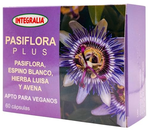 Integralia Pasiflora Plus 60 Cápsulas - Con Valeriana, Espino Blanco, Azahar y Avena - Relajante Natural para Dormir y Calmar la Ansiedad - Ayuda contra el Insomnio y Nerviosismo