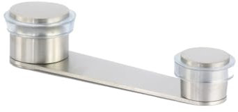 Türstopper mit Drehhalter | Befestigung zum Kleben oder Schrauben + Dübel | Feststeller für Türen bis 50 mm | Gummi Durchsichtiger | Edelstahl AISI 304 Finish Matt | Mod. I-164| EVI Herrajes