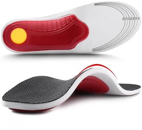 Ailaka Semelles orthopédiques pour pieds plats, fasciite plantaire, soulagement de la douleur au talon - Noir - Noir , 39/45 EU