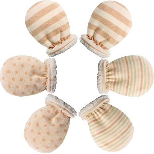 3 Paare Baby Fäustling Handschuhe Warme Baumwoll Handschuhe Baby Jungen Mädchen Winter Handschuhe Säugling Neugeborenen Wolle Gefüttert Handschuhe für 0-12 Monate (Farbe B)