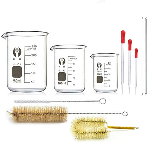 JESSTOLO borosilikatglas värmebeständig bägare, set 250 ml, 100 ml, 50 ml