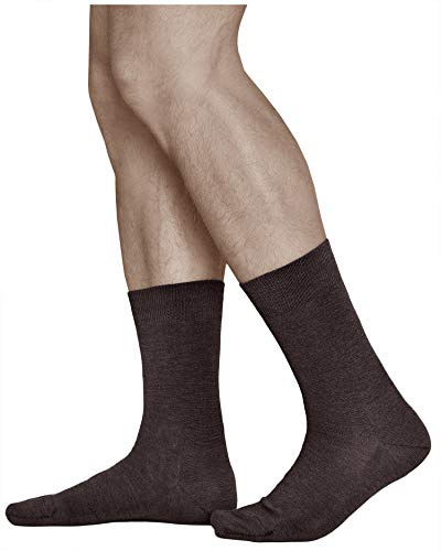 vitsocks Calcetines Hombre Invierno 80% LANA MERINO Finos (3 PARES) Vestir Ejecutivos Media Caña Calientes para Frío, marrón, 42-43