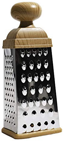 4-Sided Cheese Grater & Shredder - Stainless Steel - Large Grating Surface with Razor Sharp Blades - Perfect to Slice, Grate & Shred Cheeses Fruits, Vegetables & More