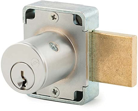 Olympus Lock 100DR Deadbolt Lock | 7/8” Chrome Key US26D | NATL KA915 Easily Rekeyable Cabinet Door Lock, Keyed Alike | Grade 1 Door Locks with Keys | Deadbolt Cabinet Locks | Cabinet Lock for Doors
