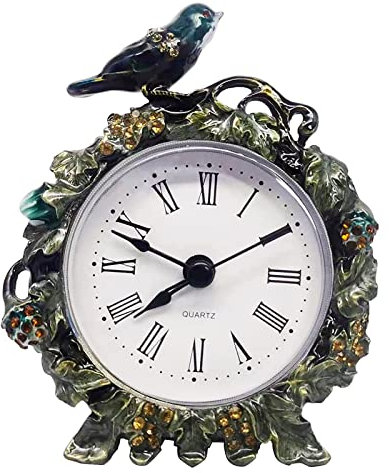 Ownant Tischuhr Vintage Tischuhren Retro Vintage Standuhr Wohnzimmer Kaminuhr Tischuhr Vintage Leise Wecker (Kleiner Vogel)