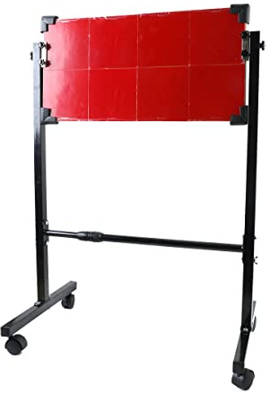 Cozyel Table Tennis Rebound Board Rebounder with 8 Red Rubbers, Improved 2nd Generation Pingpong Return Board Self Training Equipment, Self Training Equipment w/Wheels | Stand Model | Easy to Install