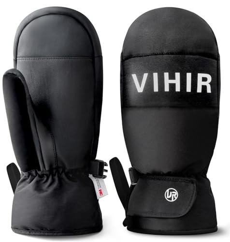 Vihir wasserdichte Winterhandschuhe, Skihandschuhe Herren Damen Winddichte, 3M Thinsulate Warme Fahrradhandschuhe, Touchscreen Winter Handschuhe, Snowboardhandschuhe