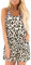 STYLEWORD Jumpsuit Damen Sommer Kurz Ärmellos Blumen Overall Spaghettiträger Strampler mit Tasche(Leopard-401,X-Groß)