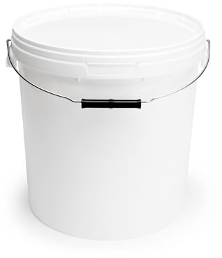 Garronda Eimer mit Deckel 20 L für die Lagerung von Lebensmittel- und Chemischen Produkten 5 Stück Weiß GD-0071