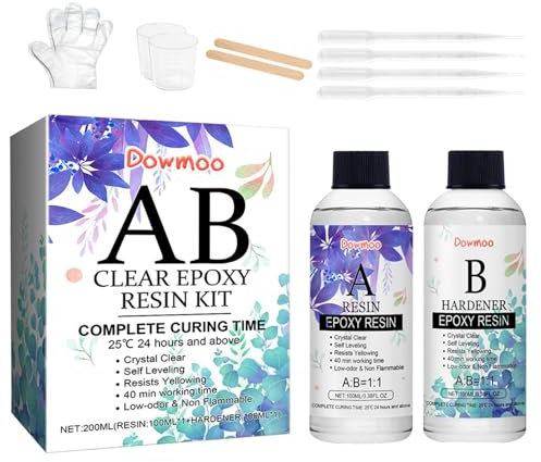 Zqkimzi 100 Ml Klares Epoxidharz, Epoxid-Gießharz, Blasen-Epoxidharz, Vergilbungsfrei Mit Professionellem, Klarem Guss, UV-beständiges Epoxidharz Für Die Schmuckherstellung, Kunstharz Und Epoxidharz