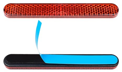 Cretassion 2 pezzi riflettore per moto bicicletta E4 omologato, riflettore rettangolare Catarifrangente posteriore autoadesivo rosso