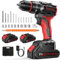 Bürstenlose Akkuschrauber 21V, Akku Bohrschrauber Set 55N·m Professional Bohrmaschine mit Akku 2×2000mAh, 25+3 Drehmomentstufen, 2 Gang, 10mm Bohrfutter, 24 Zubehör für Haus/Garten DIY Projekt