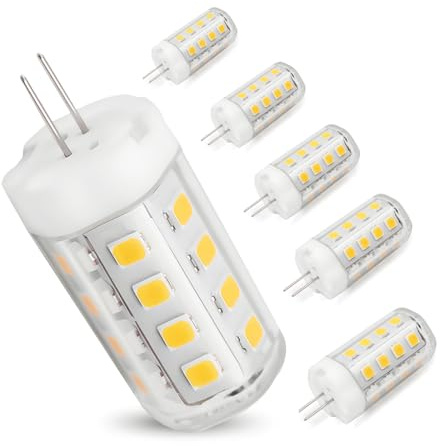 Cheopha G4 Led Bulb 12V 3W, T3 JC Type Bi-Pin Base, Warm White 2700K Equivalent to 30W Halogen Bulb, G4 Landscape Light Bulb for Outdoor Landscape Lighting, Non-Dimmable, Pack of 6