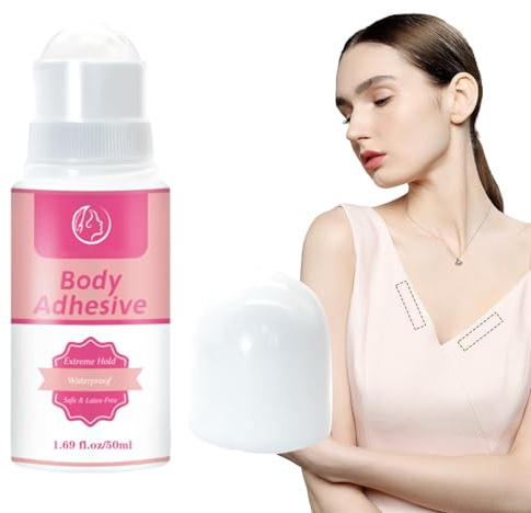 Colla per Vestiti,Colla per Corpo per i Vestiti,Colla per Tessuti,Colla Adesiva Di Body,Colla per i Vestiti Sulla Pelle,per Calze Maniche Spalline Parrucche Reggiseno Spalline Costumi Body,50ML