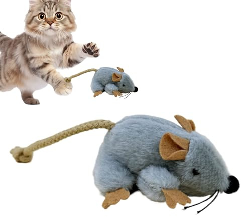 Genérico para Gatos Ratón Peluche - Juego Compacto con Sonido Incorporado - Juguetes De Gatos | para Uso Diario En Interior Y Exterior como Regalo para Mascotas Cumpleaños Y Vacaciones