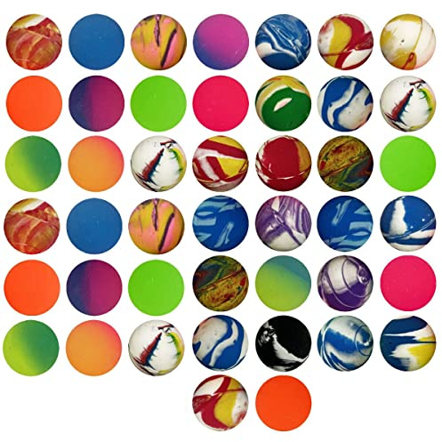 SHATCHI 50pk Bouncy Balls for Kids Party Bags 27mm Rubber Ball Goody Bag Fillers for Kids Boys Toys – Bouncing Balls Prizes Unisex Birthday Games - School Rewards