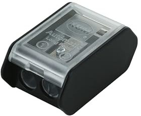 KUM 1055511 - Langkonusspitzer AS3, Anspitzer mit Behälter, inkl. 2 Ersatzklingen, schwarz, 1 Spitzer