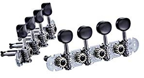Ortega Guitars OTMMADLX-CR - Set di Meccaniche per mandolino, stile A, deluxe, tasti neri