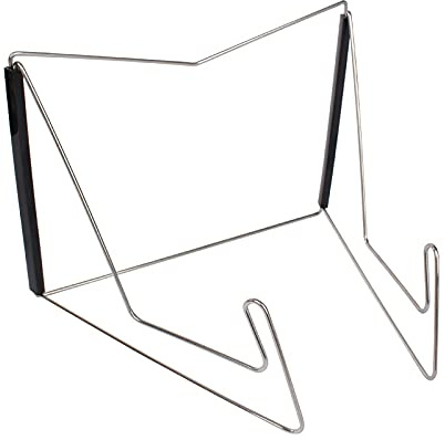 Ralaland Fold-n-Stow Metal Bookstand, Adjustable and Portable Reading Book Holders, Multi-Function Stand Holder for Hardcover Textbook, Ipad, Cookbook, Recipe (Black)