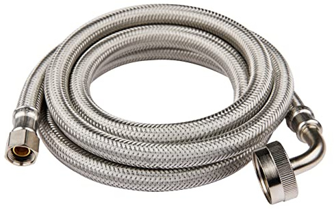 EFIELD Appliance Accessories Dishwasher Hose with 90 Degree FGH Elbow, 4 Feet Length,Water Supply Line, Premium Braided Stainless Steel,(HOSE010)