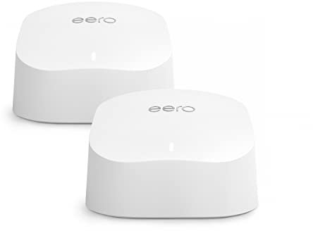 Amazon eero 6 mesh Wi-Fi router | 900 Mbps Ethernet | Coverage up to 280 m2 | Connect 75+ devices | 2-Pack