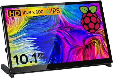 Hosyond 10,1 tum IPS LCD-kapacitiv pekskärm HDMI-skärm bärbar bildskärm 1024 x 600 inbyggda dubbla högtalare för Raspberry Pi 4 3 2 Zero B+ modell B Xbox PS4 Windows 7/8/10