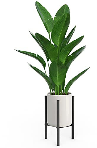 Mutool Adjustable Plant Stand, Metal Plant Stands Indoor Outdoor, Modern Plant Holders Plant Rack, Flower Stand Holder for 8-10 in Plant Pot, Black