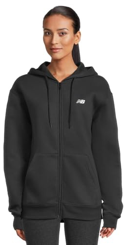 New Balance Men's Sport Essentials Logo Fleece Full Zip Jacket, Black, M