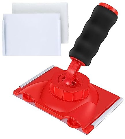 Genikeer Tampon Peinture Angle Et Bord, Coupe-Bordure À Peinture, Pinceaux Peinture d'angle en Latex avec Poignée Tournante Et 2 Pinceaux Éponge, Coupe Bordure Peinture pour Mu Et Plafonds