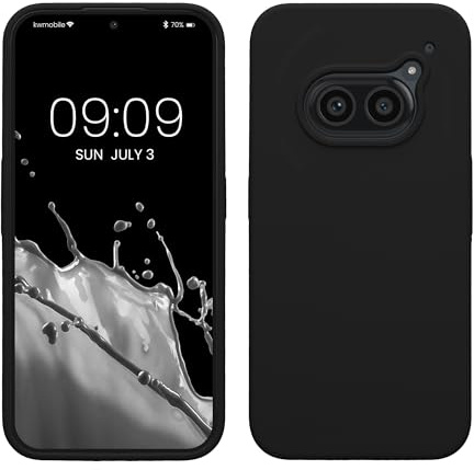 kwmobile Handyhülle für Nothing Phone 2a / Phone 2a Plus Hülle - Case Silikon - Kabelloses Laden - Schutzhülle Cover in Schwarz