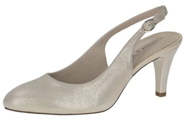 CAPRICE Damen Slingpumps aus Leder Elegant, Gold (Lt.Gold Metal.), 38 EU