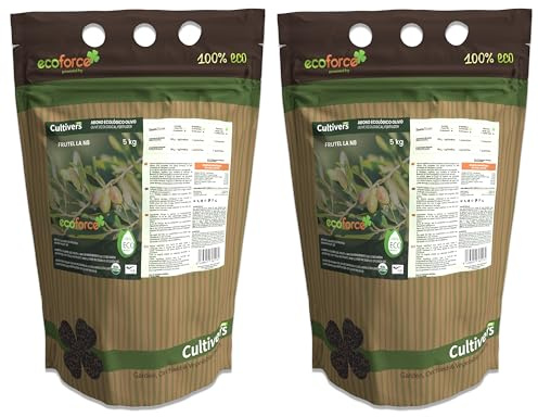 CULTIVERS Abono Olivo y Plantas Mediterráneas 2x5kg Ecológico. Fertilizante de Origen 100% Orgánico y Vegano. Mejora la Productividad de los Cultivos