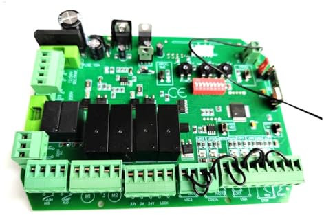 Carte logique de remplacement pour opérateur de portail Carte de commande for ouvre-porte coulissante 12 V CC Remplacement de la carte de circuit imprimé de commande de portail battant automatique Con