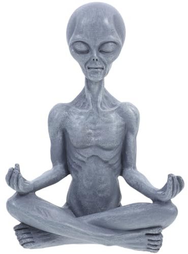 BESPORTBLE Yoga Sculpture Resin Meditation Statue for Garden, Lawn, Desktop, and Outdoor Spaces - Unique Grey Figurine for Relaxation and Decor