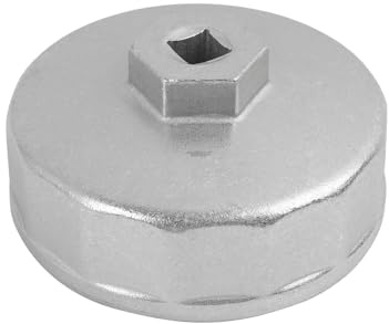 Riybyds 74mm Clé de Filtre à Huile, Cloche de Filtre à Huile 14 Pans en Alliage d'Aluminium, Compatible avec Clef à 3/8, Douille de 27 mm ou 1-1/16, Adaptée aux Moteurs V6 335i et Biturbo de 3.0 l