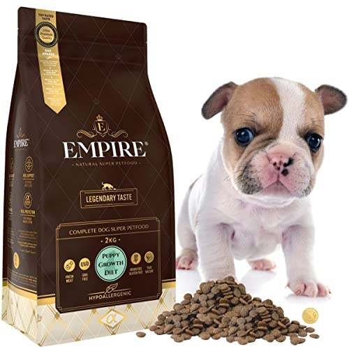 Empire - Cibo secco per cuccioli – 2 kg – cibo per cani secco senza cereali – Piccole razze – Selvatico, pollame, agnello – ipoallergenico, senza glutine – naturale