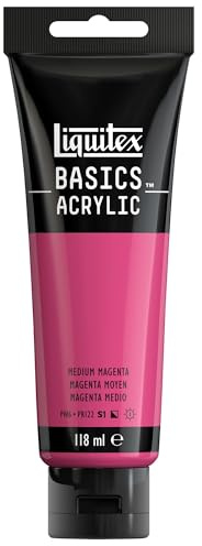 LIQUITEX 8870047 Basics Acrylic Paint, Medium Magenta, 118 ml Tube