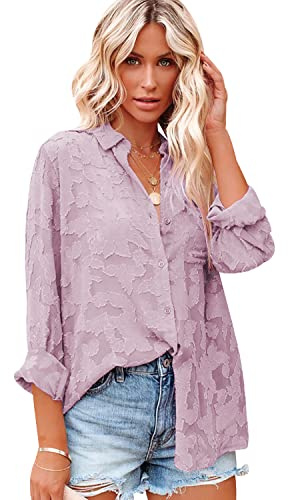 Blusa Pizzo Donna Elegante Chiffon Scollo V Bluse Donna Blouses Camicetta Camicette Donna Taglie Forti Eleganti Particolari Estive Tunica Blusas Oversize Camicia Camicie Casual Donna Larghe Viola M
